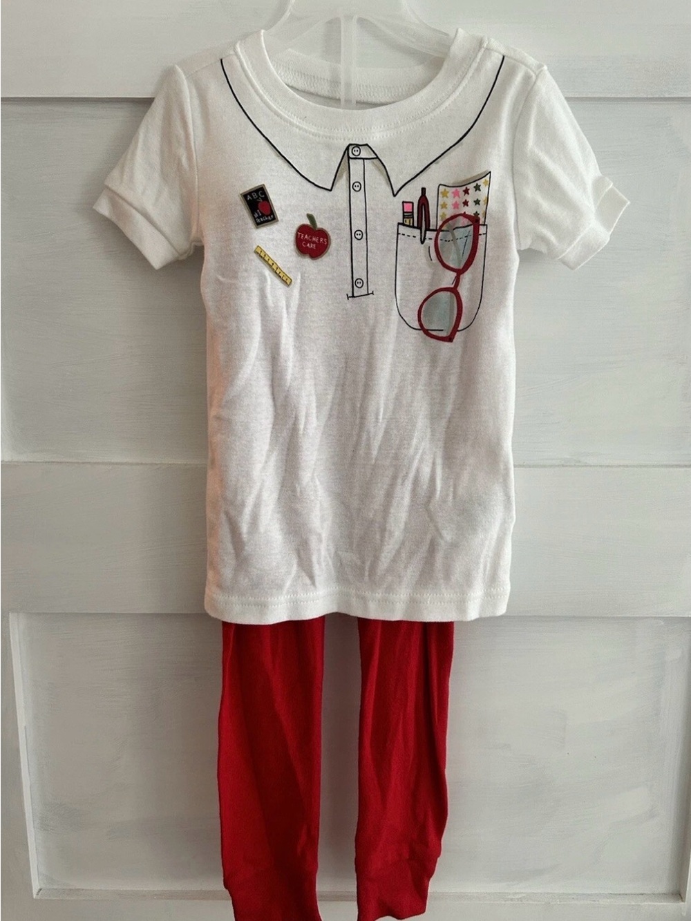 NWT Old Navy Pajama Set Size 2T Teacher Theme Gender Neutral